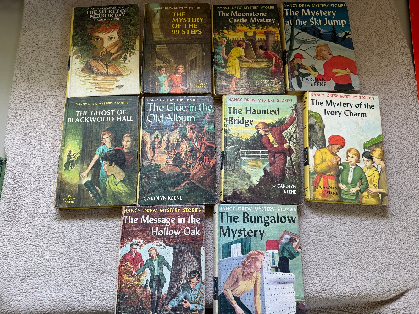 Lot 10 Vintage Carolyn Keene Nancy Drew Mystery Stories 1959-1975 HC Books