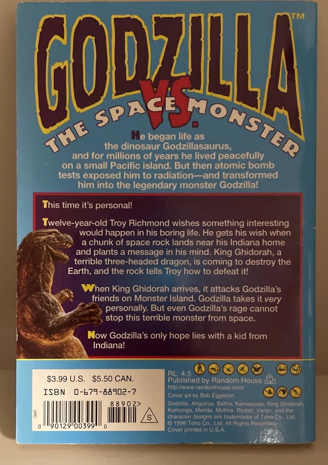 Godzilla Vs. the Space Monster by Ciencin, Scott Paperback Book