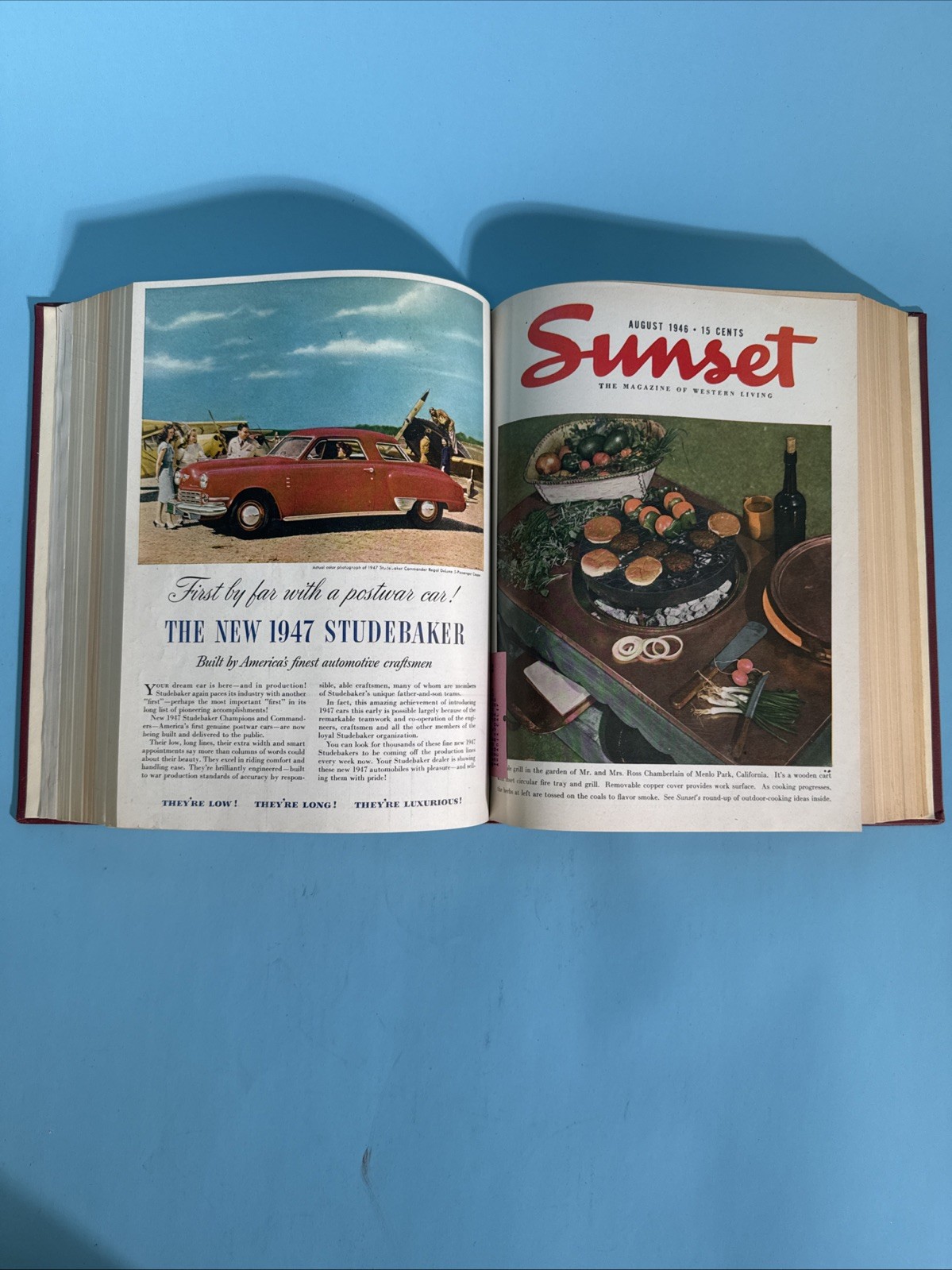 Vintage Complete Sunset Magazine 1946 Jan-Dec Bound Red Southwest Red Book OOP