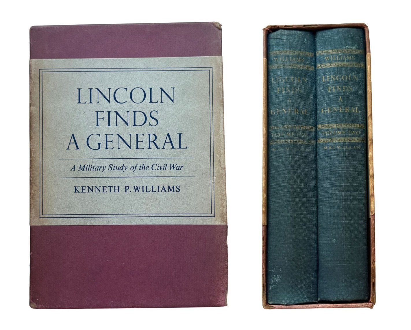 Lincoln Finds a General 2 Vol Set 1949 1st Printing Macmillan Civil War Slipcase