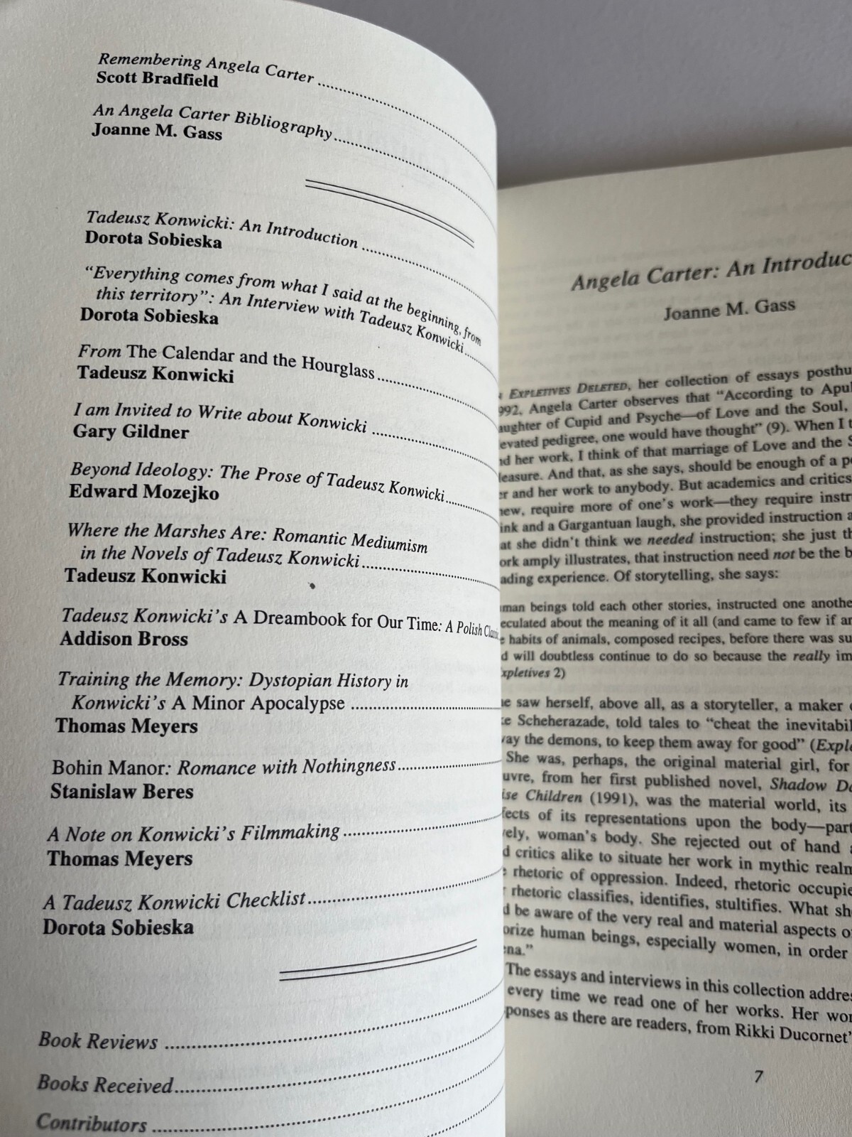 ANGELA CARTER, Tadeusz Konwicki ~ Special Issue ~ Review of Contemporary Fiction