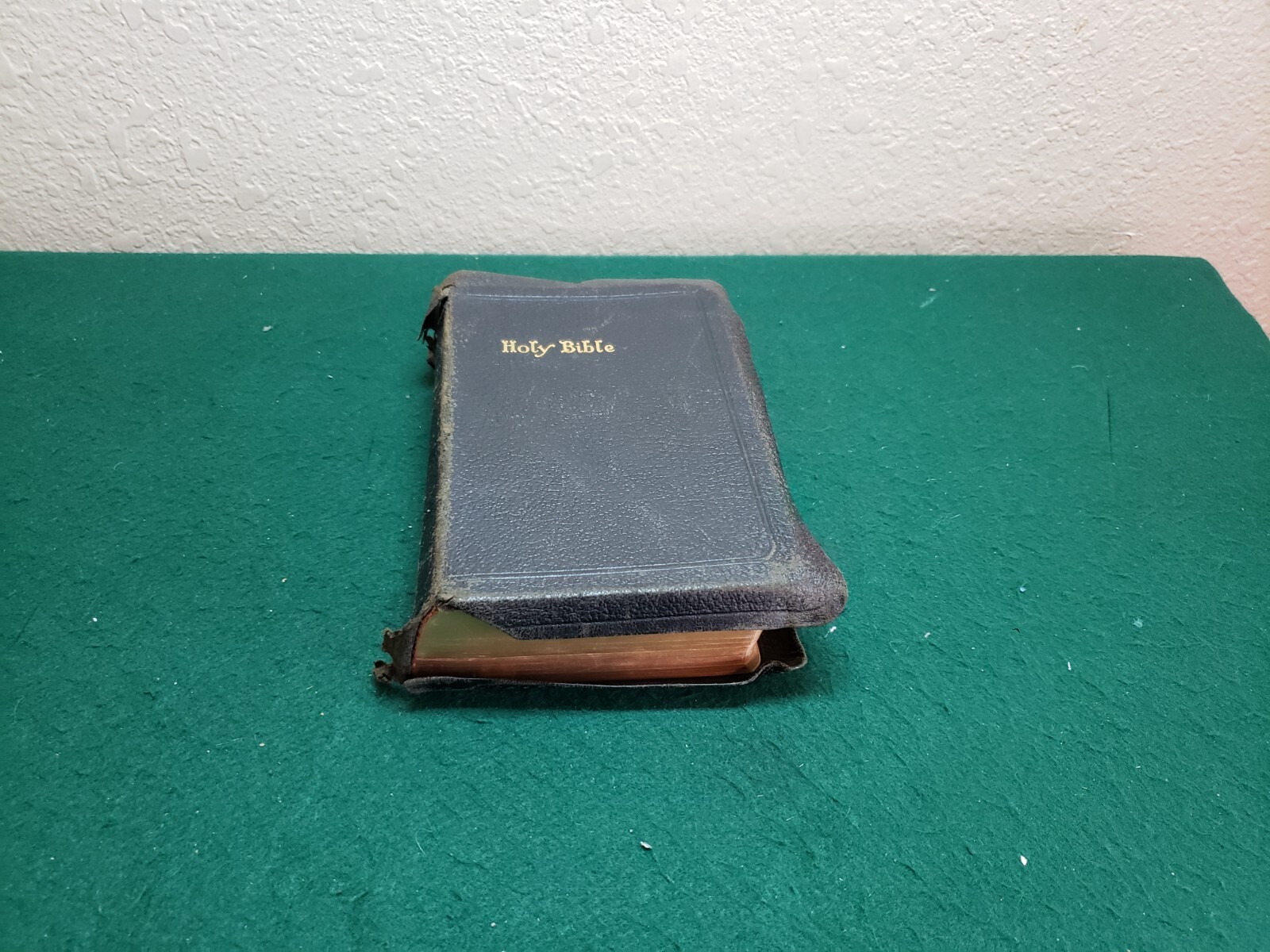 Vintage National Holy Bible Gold Seal Home Edition KJV Black Leatherbound