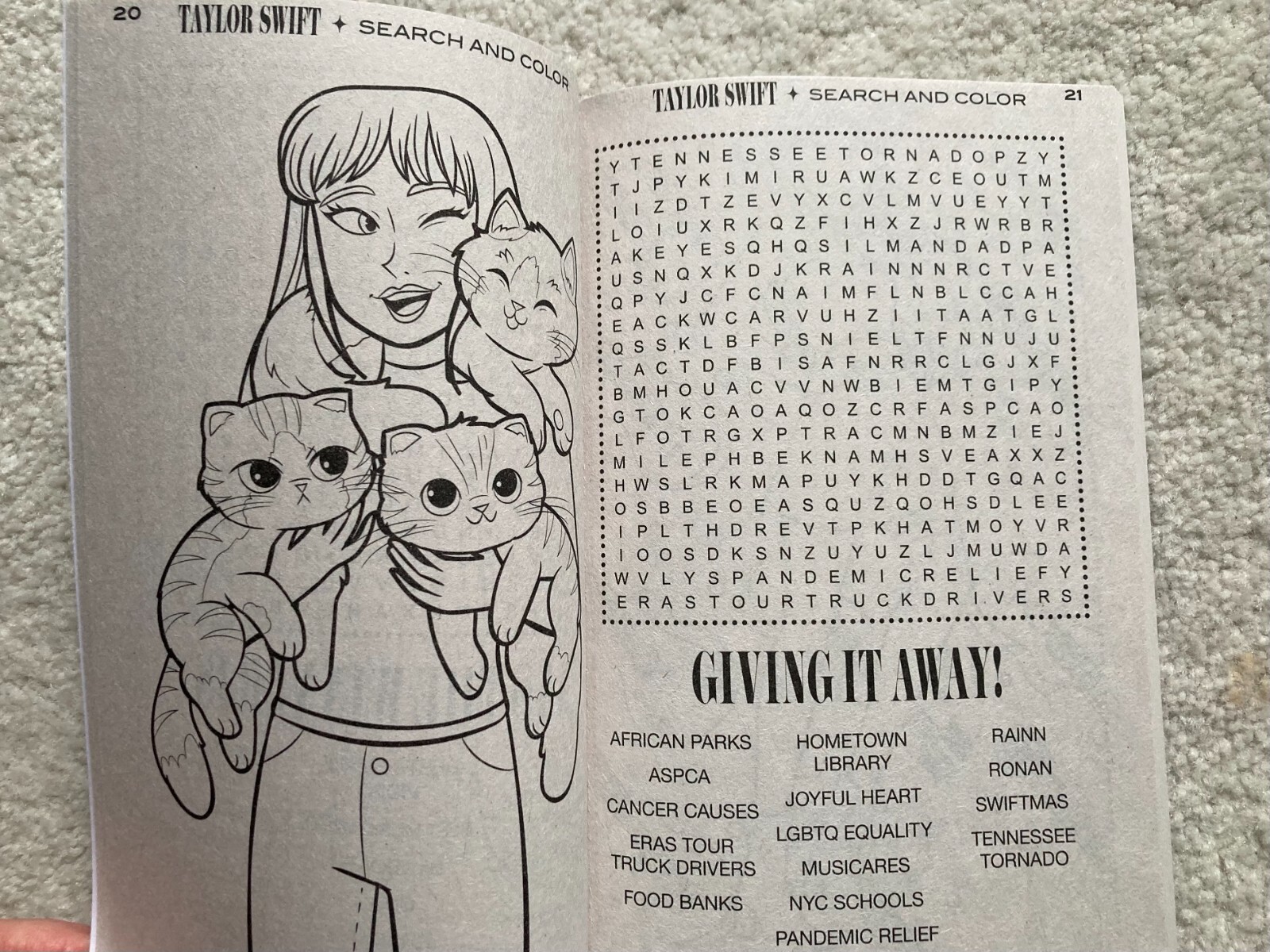 Taylor Swift Word Search and Color NEW Paperback 31 puzzles / 31 coloring pages