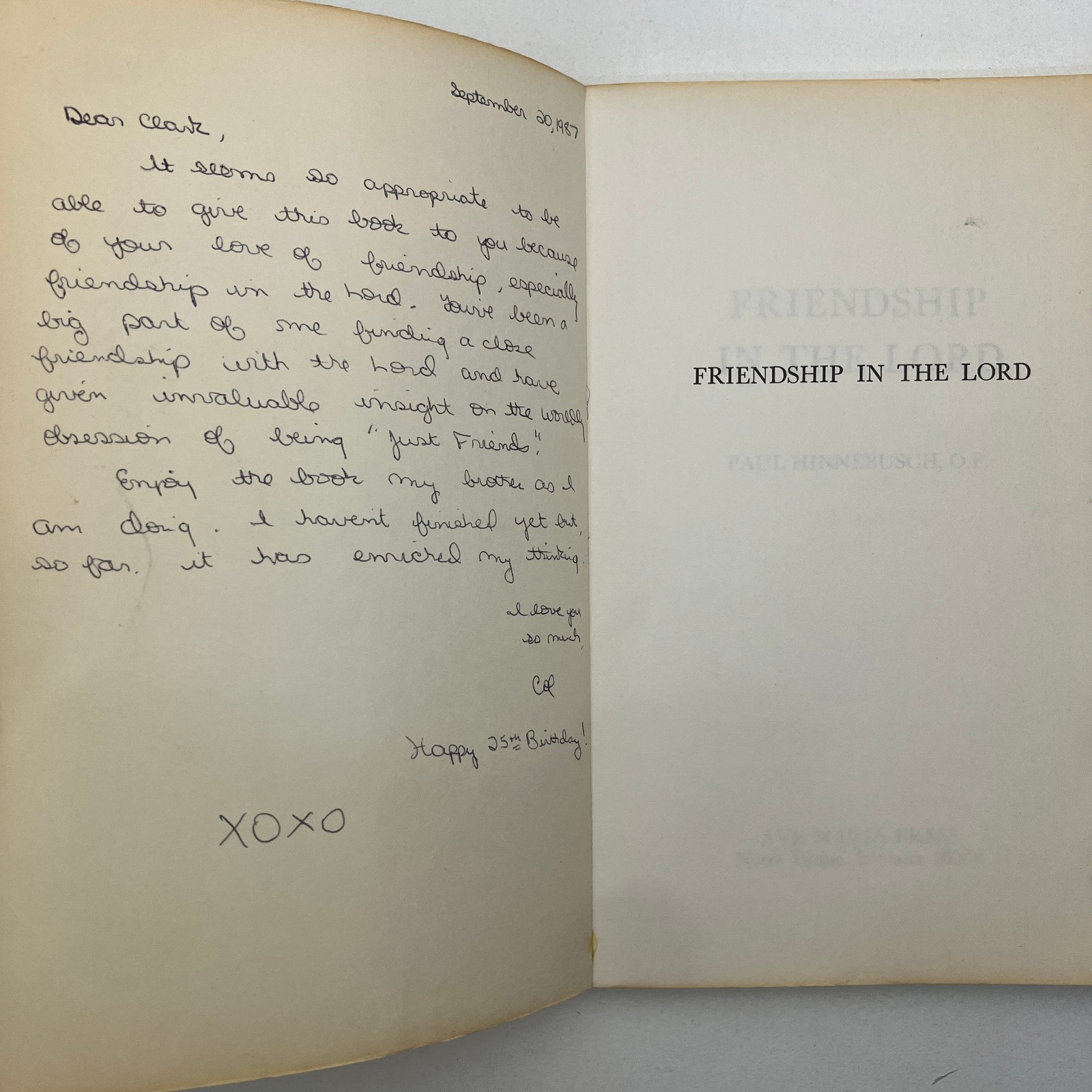 Paul Hinnebusch Friendship in the Lord Vintage 1974 TPB Ave Maria Press GOOD