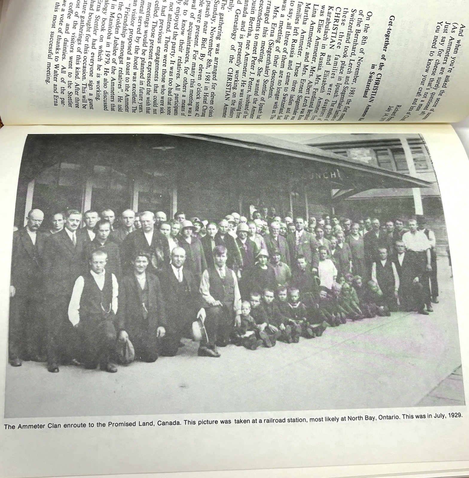 History and Genealogy of Christian Ammeter 1849-1938 by P.J. Peters Canada 1982