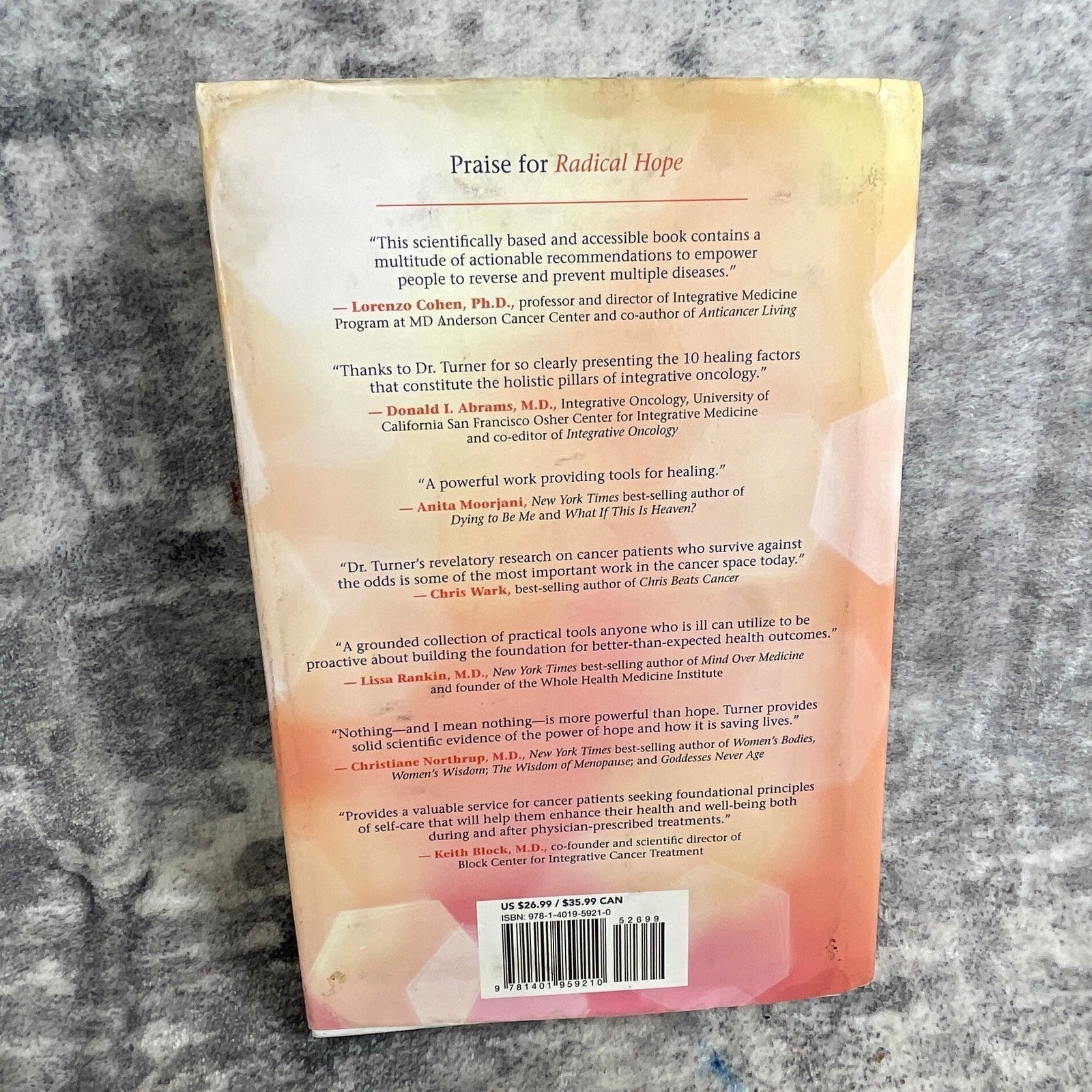 Radical Hope Turner HC Cancer Healing Holistic Diet Herbs Spiritual Remission