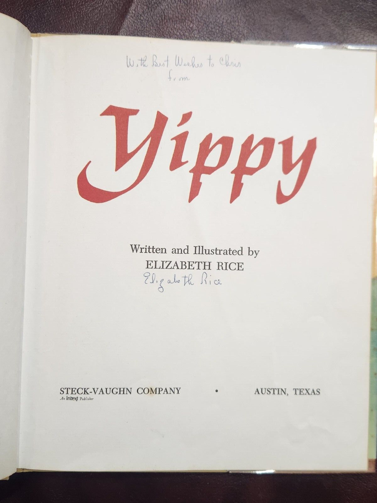 YIPPY ~ SIGNED by Elizabeth Rice 1971 hcdj FIRST EDTION ~ Scarce Collectible