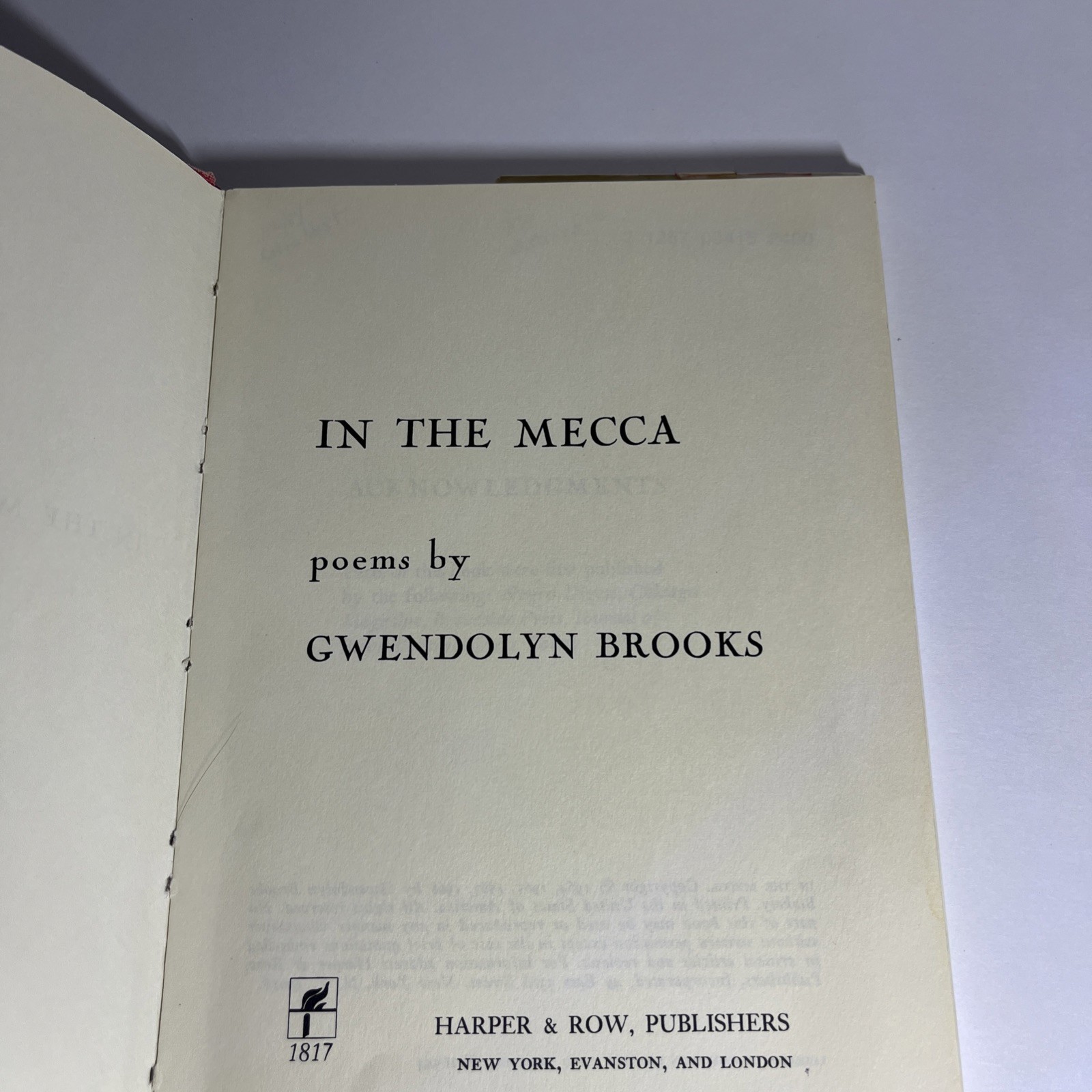 In the Mecca by Gwendolyn Brooks 1968 Hardcover Dust Jacket Ex Library