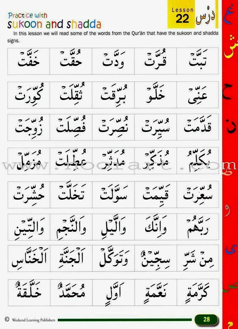 Weekend Learning – Beginners Arabic Reading