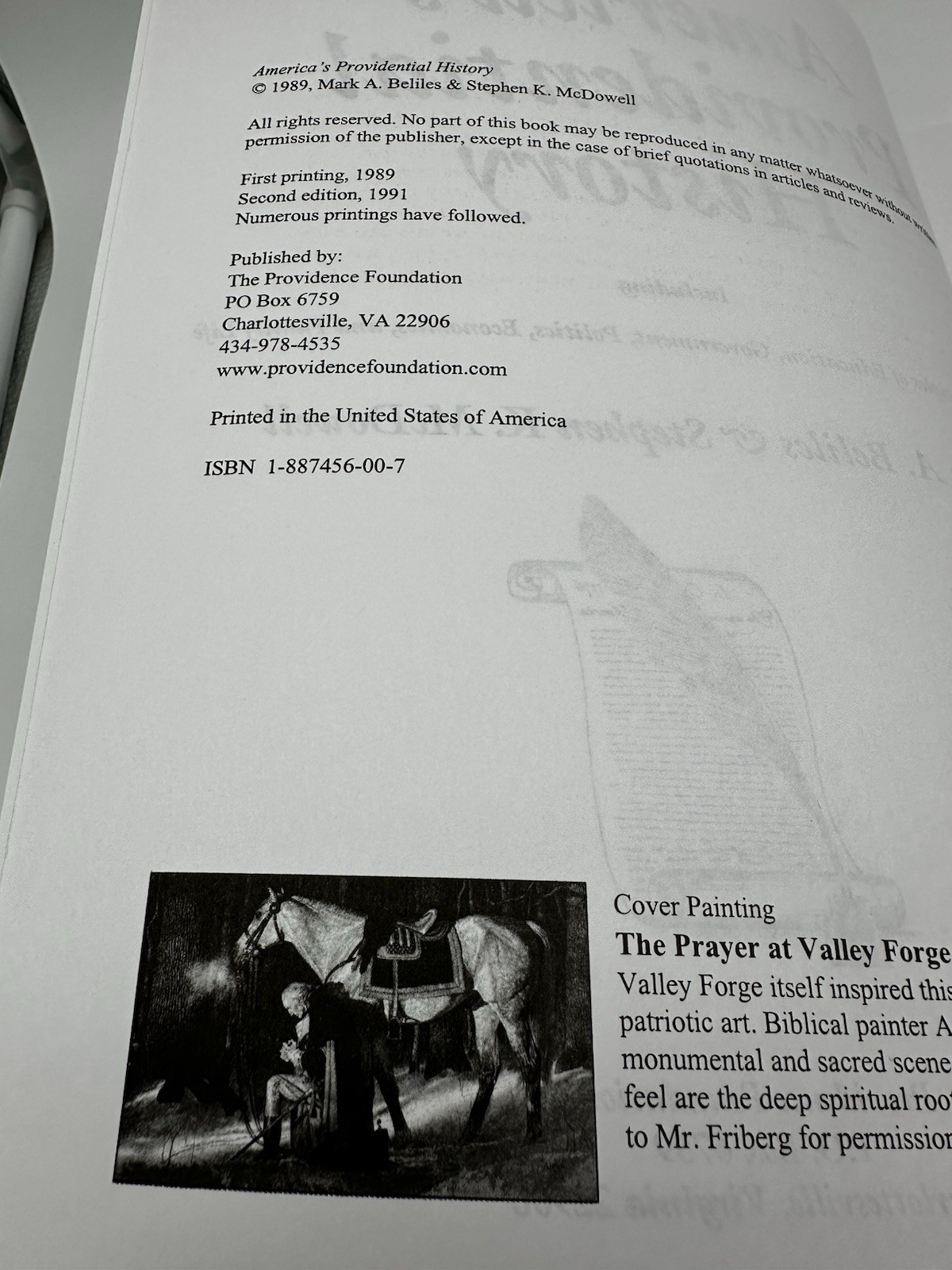America’s Providential History Paperwork 1991 294 Pages (T9)
