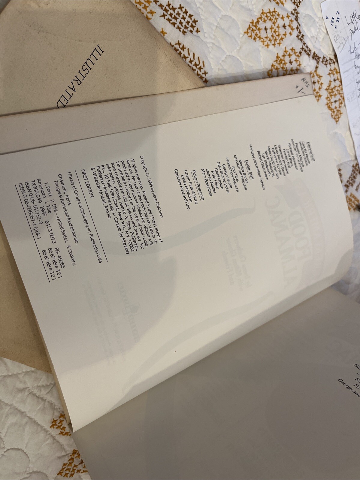 Food Almanac Irena Chalmers [signed]