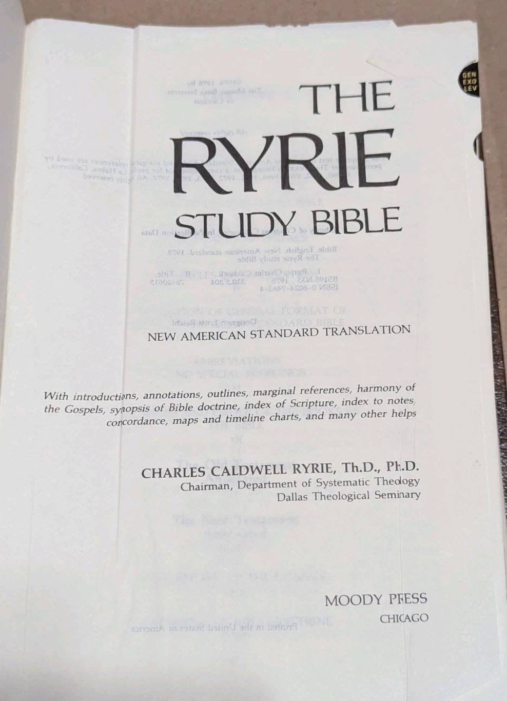 Ryrie Study Bible : New American Standard Translation 1978 Moody Press (bb1)