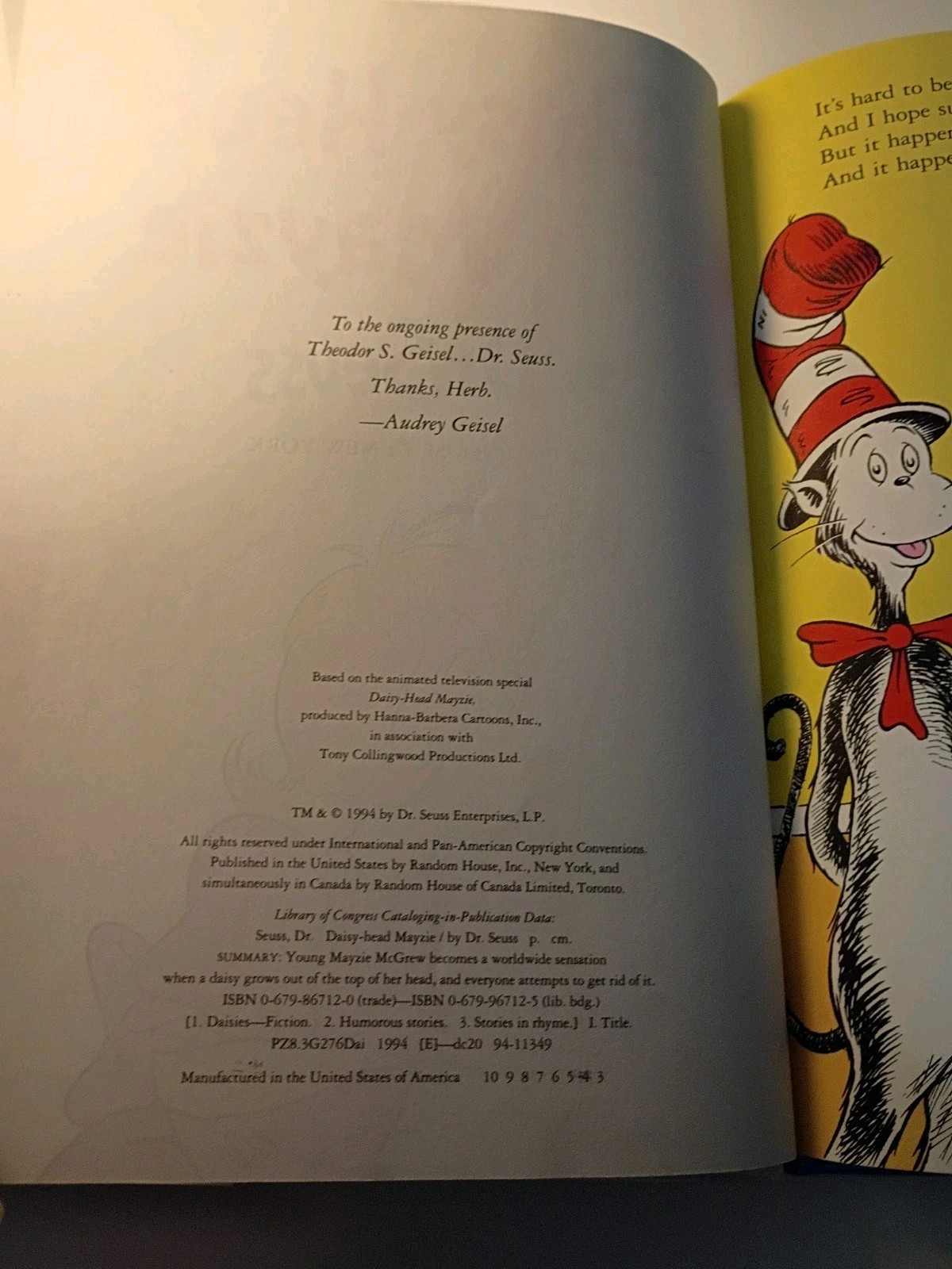 Dr. Suess Book Lot Of 3 Bartholomew And The Oobleck Daisy Head Mayzie Sneetches
