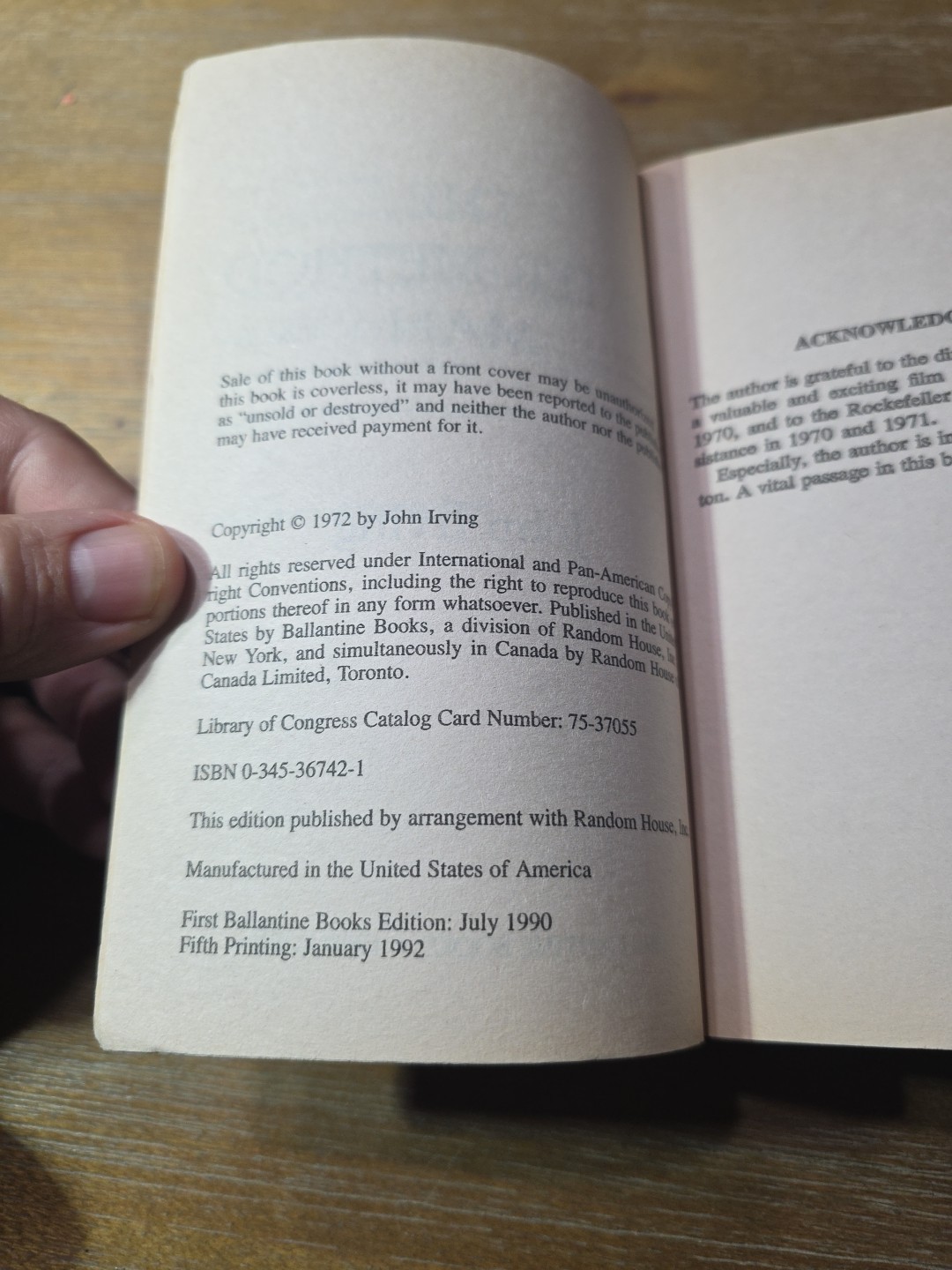 Water-Method Man, John Irving, 1990, Mass Market