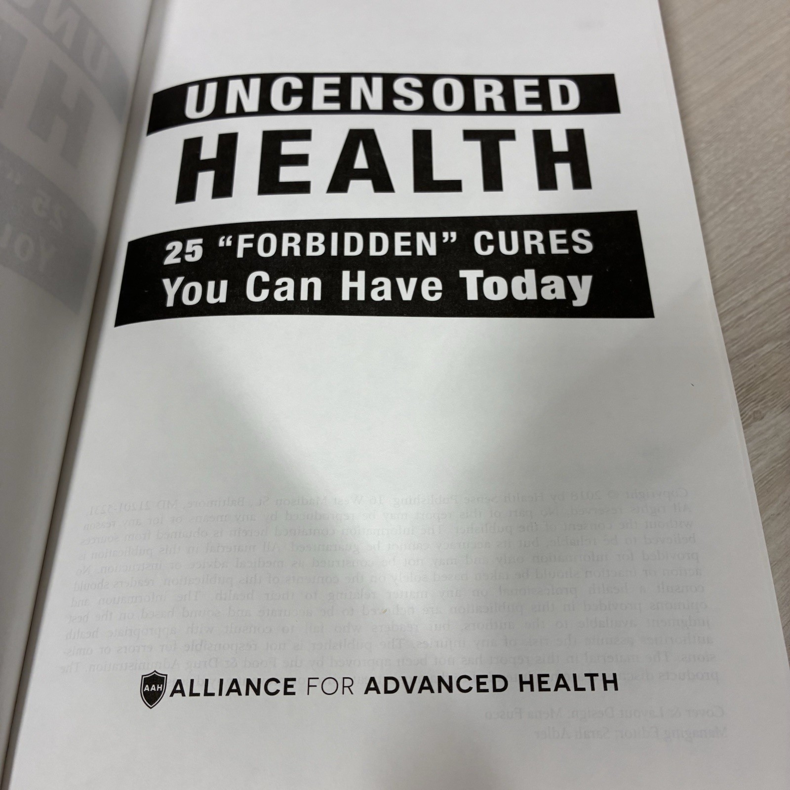 Uncensored Health 25 Forbidden Cures PB 2018 Alliance for Advanced Health