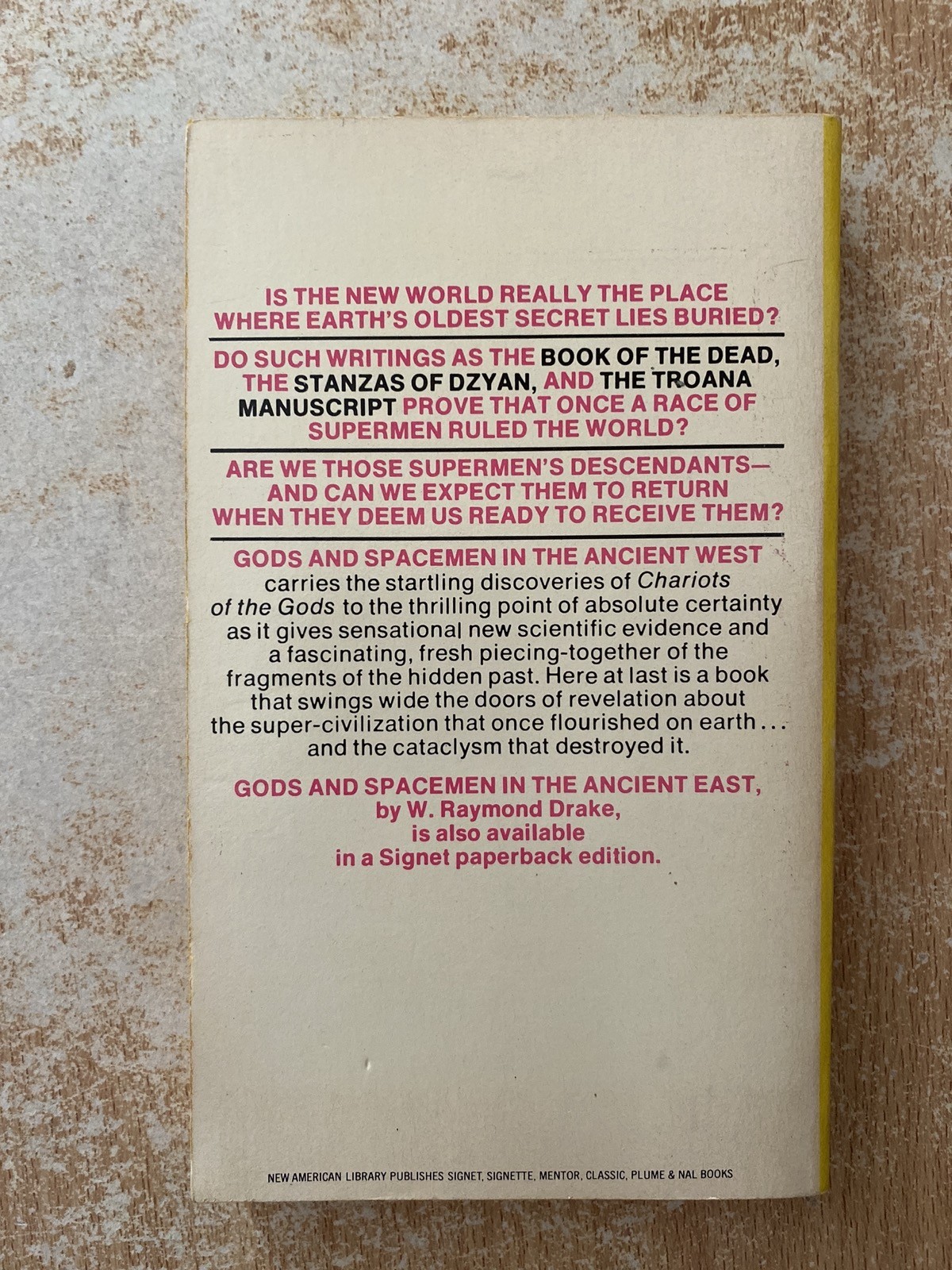 Gods And Spacemen In The Ancient West by W Raymond Drake (1974 Paperback)
