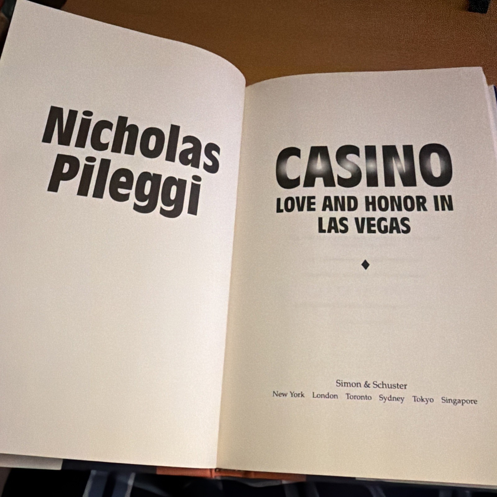First Edition 1st Printing Casino by Nicholas Pileggi 1995 Hardcover