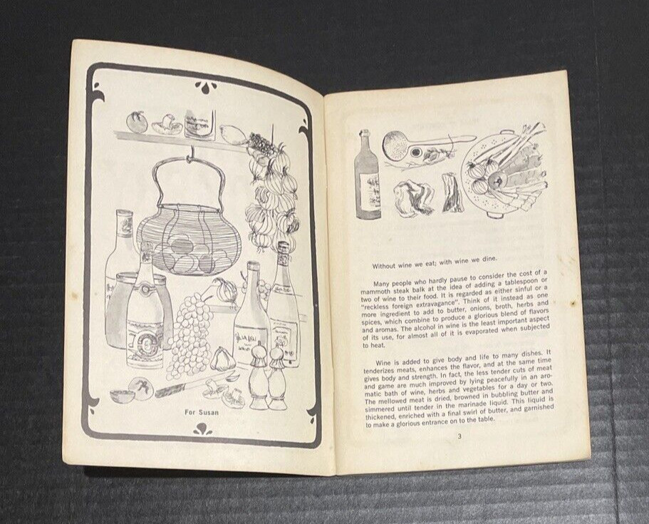 Wine Cookery By Irena Chalmers, Booklet 1969 Like New