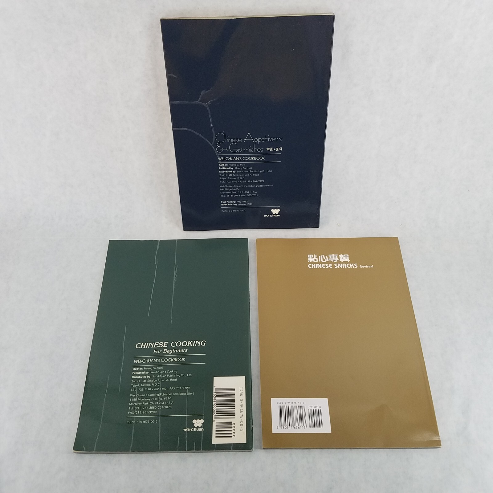 Su-Huei Huang Lot of 3 Softcovers – Chinese Cooking, Titles in Description