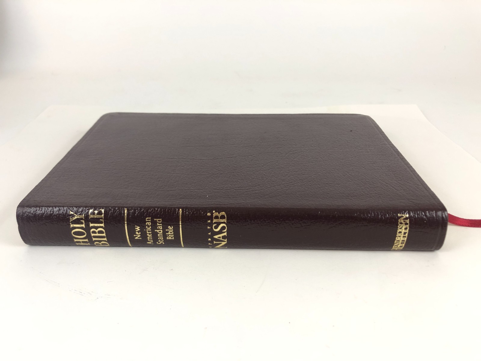 *VG+ unmarked* NASB Minister’s Bible Burgundy Leather Center Column Hendrickson