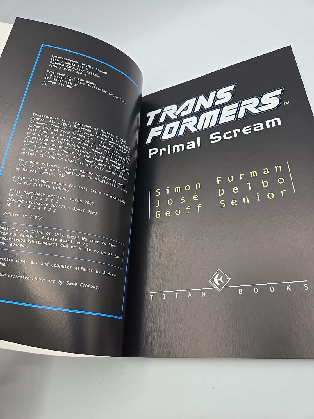 TRANSFORMERS G1: PRIMAL SCREAM TPB: TITAN BOOKS / MARVEL G1 – FURMAN