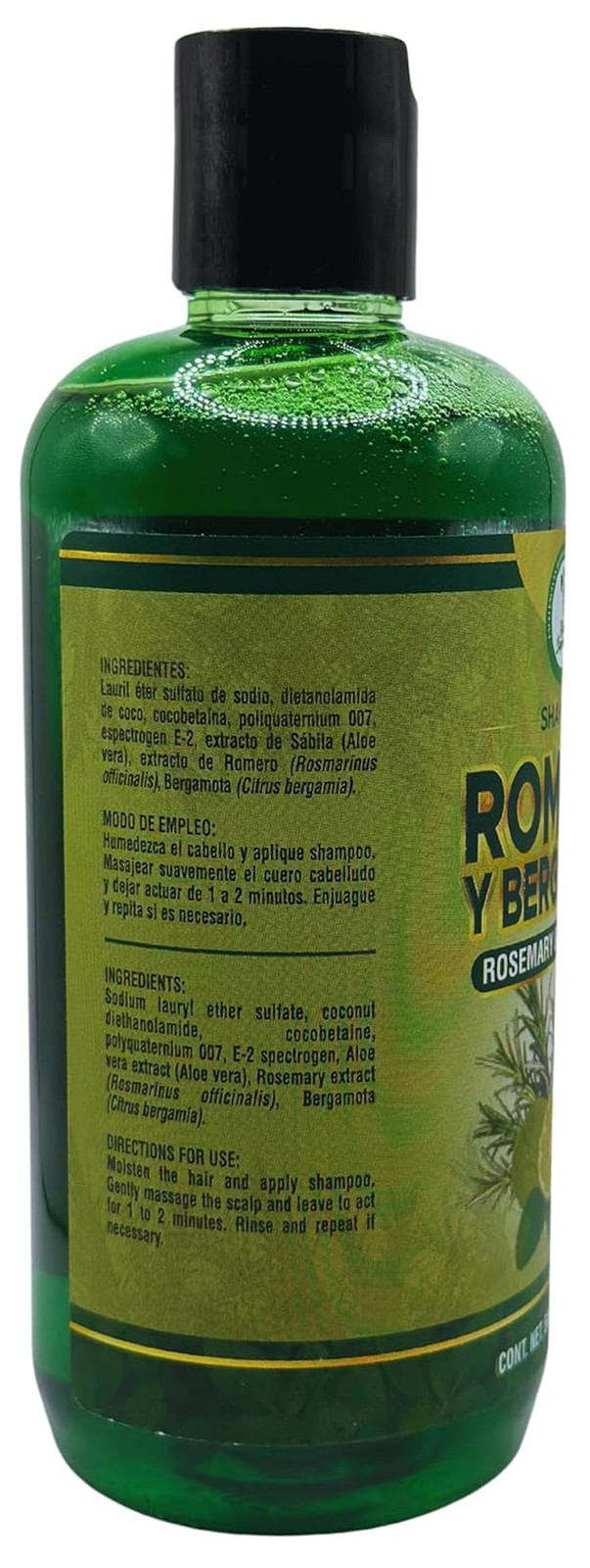 Romero, Sábila & Bergamota Shampoo (Rosemary, Aloe Vera & Bergamot) – 16.9 Fl Oz