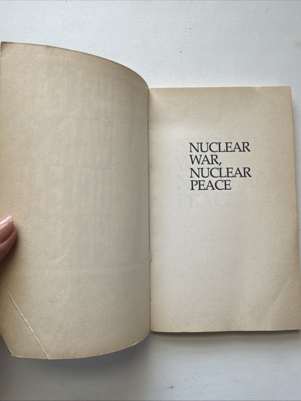 Nuclear War, Nuclear Peace Paperback Leon Wieseltier