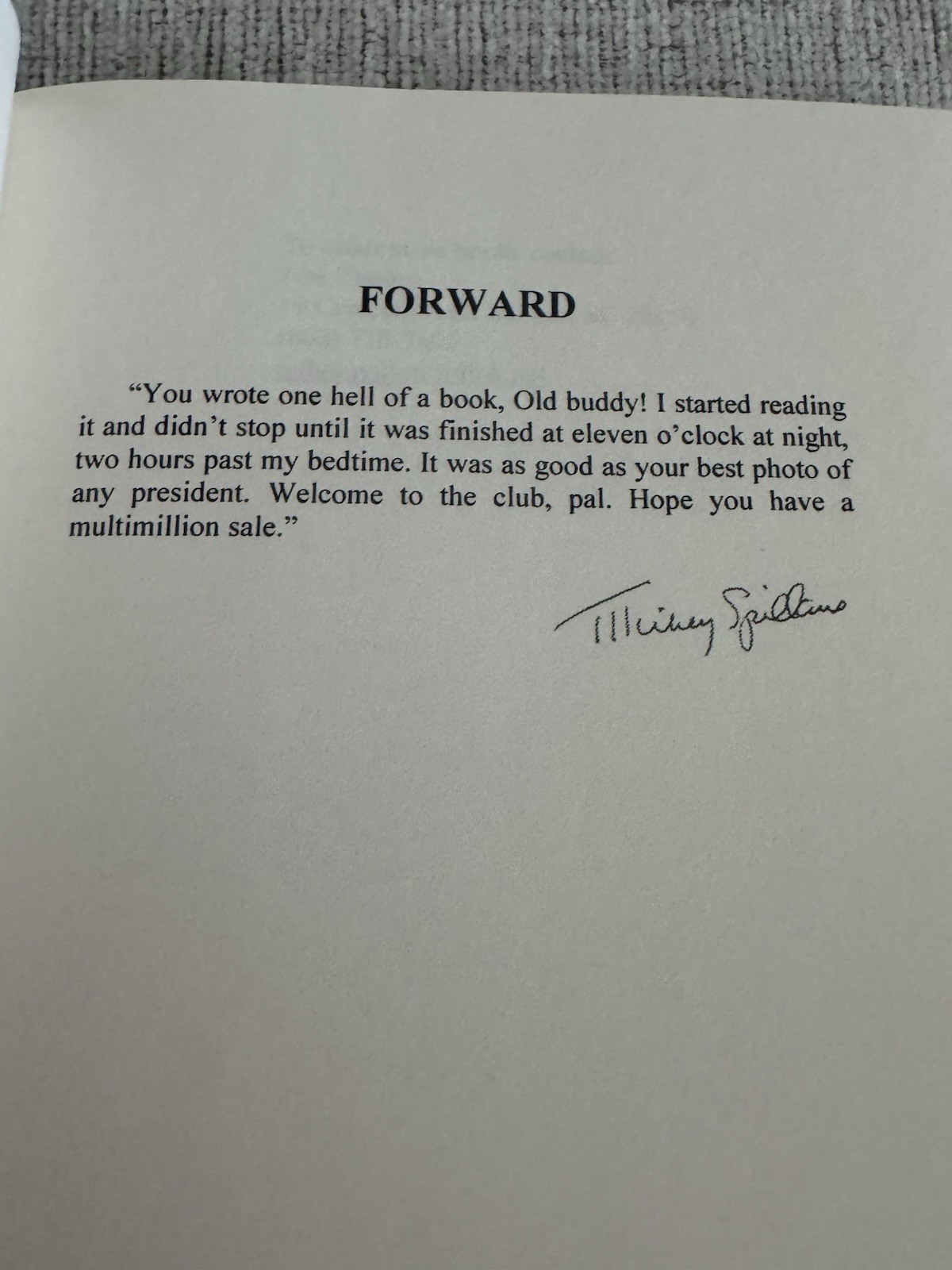 The Tin God Abe Thomy SIGNED 2001 PB Mickey Spillane Blurb SC Author