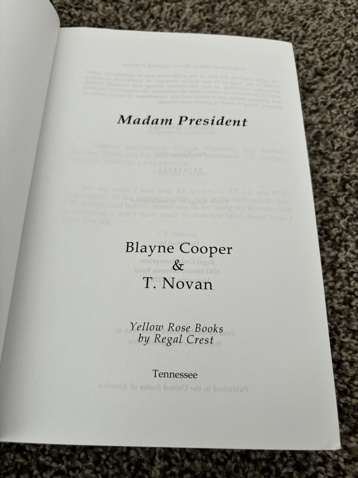 MADAM PRESIDENT & First Lady Lot Of Paperbacks By Blayne Cooper & T Novan