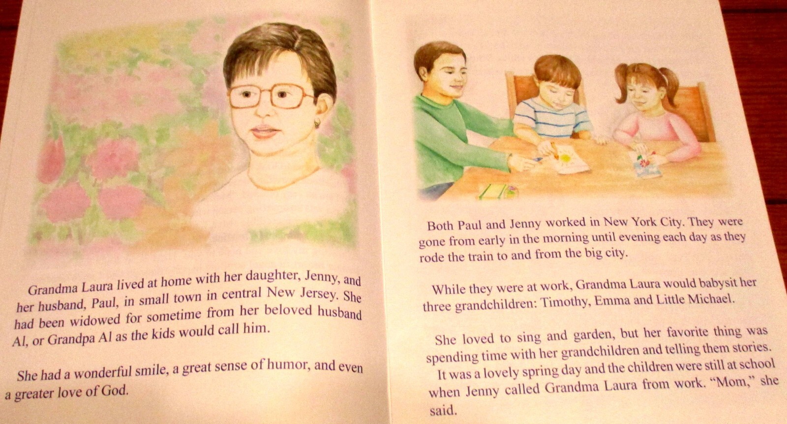 2012 Melissa s Flower “A Grandma Laura Story” SIGNED First Printing 18 Pages