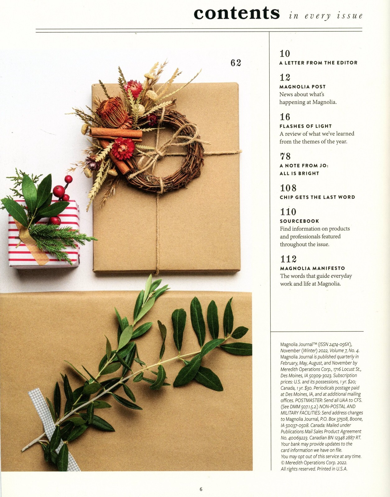 MAGNOLIA Magazine – Winter 2022 with Joanna Gaines on the cover