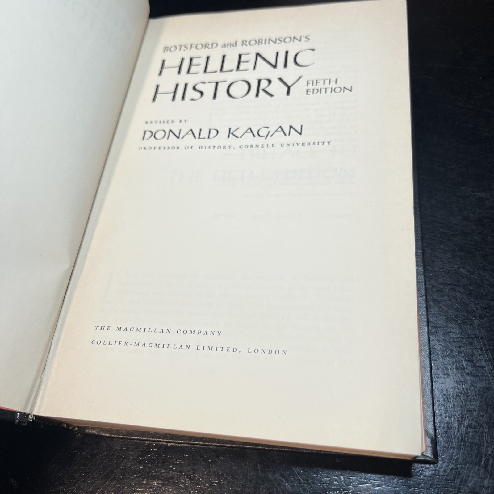 BOTSFORD AND ROBINSON’S HELLENIC HISTORY By Donald Kagan – Hardcover