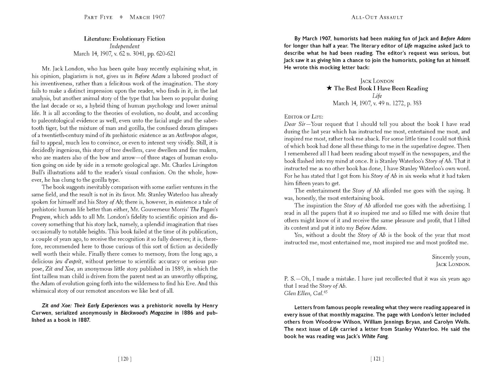 Brand new unread copy JACK LONDON’S BEFORE ADAM BATTLES “It’s a stunner.”