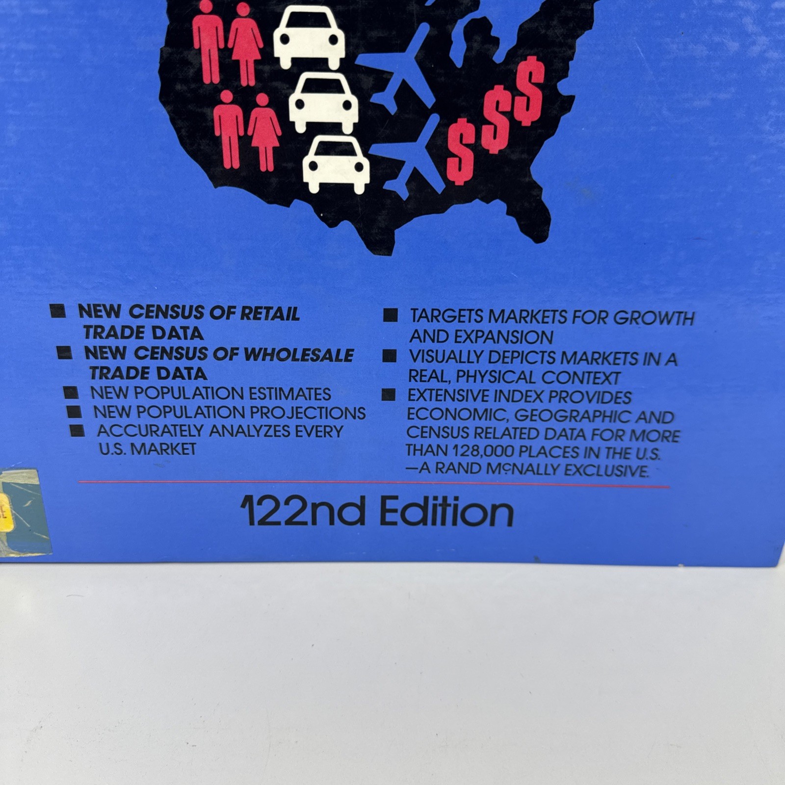 Oversized 1991 Rand McNally Commercial Atlas and Marketing Guide 122nd Edition
