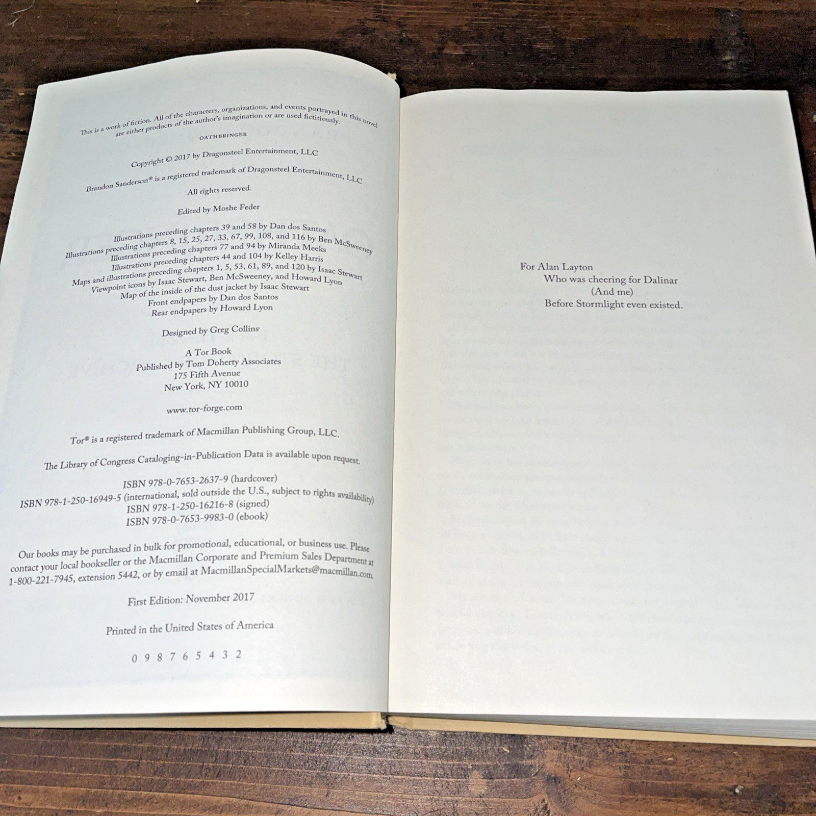 Brandon Sanderson Stormlight Archive 3, Oathbringer, 2017 First Edition