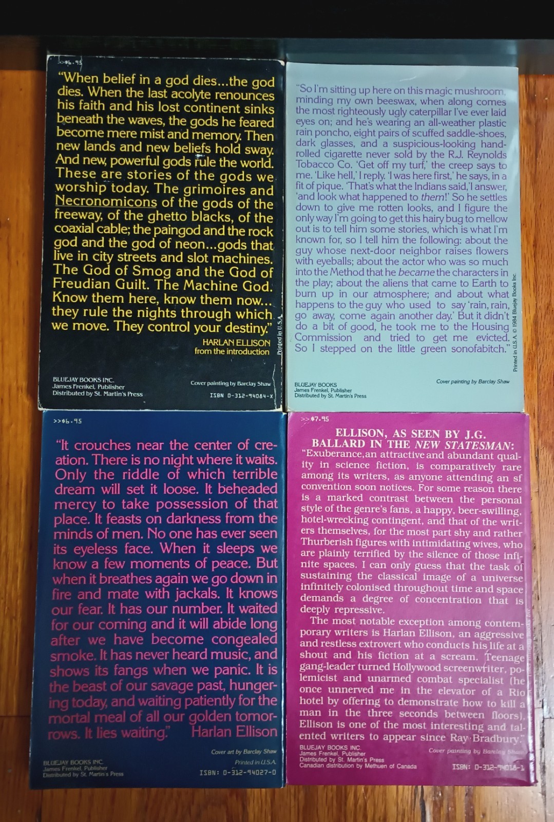 Lot of 4 Harlan Ellison Bluejay Vintage Paperback Science Fiction Fantasy Horror