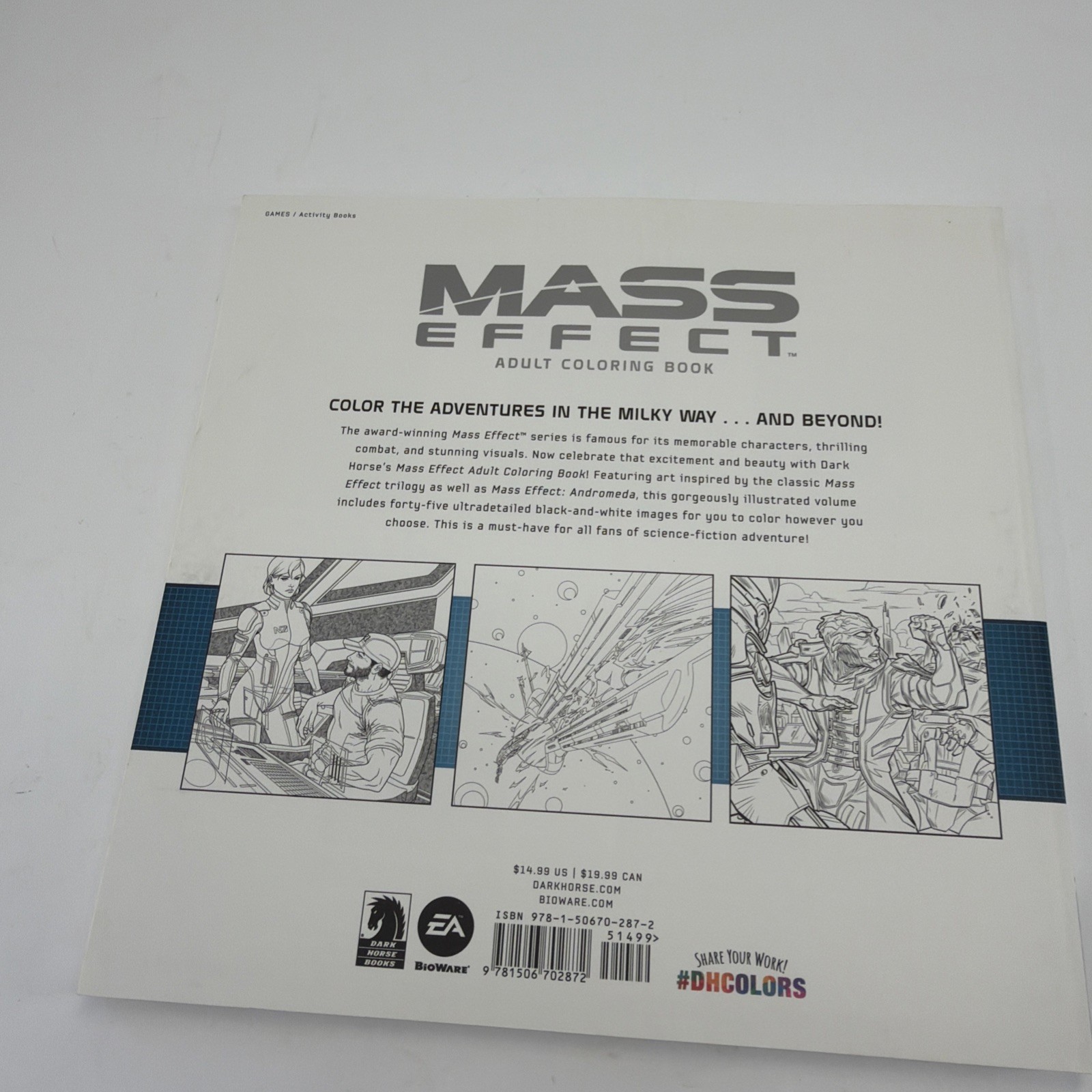 Mass Effect Adult Coloring Book Paperback by BioWare Published by Dark Horse