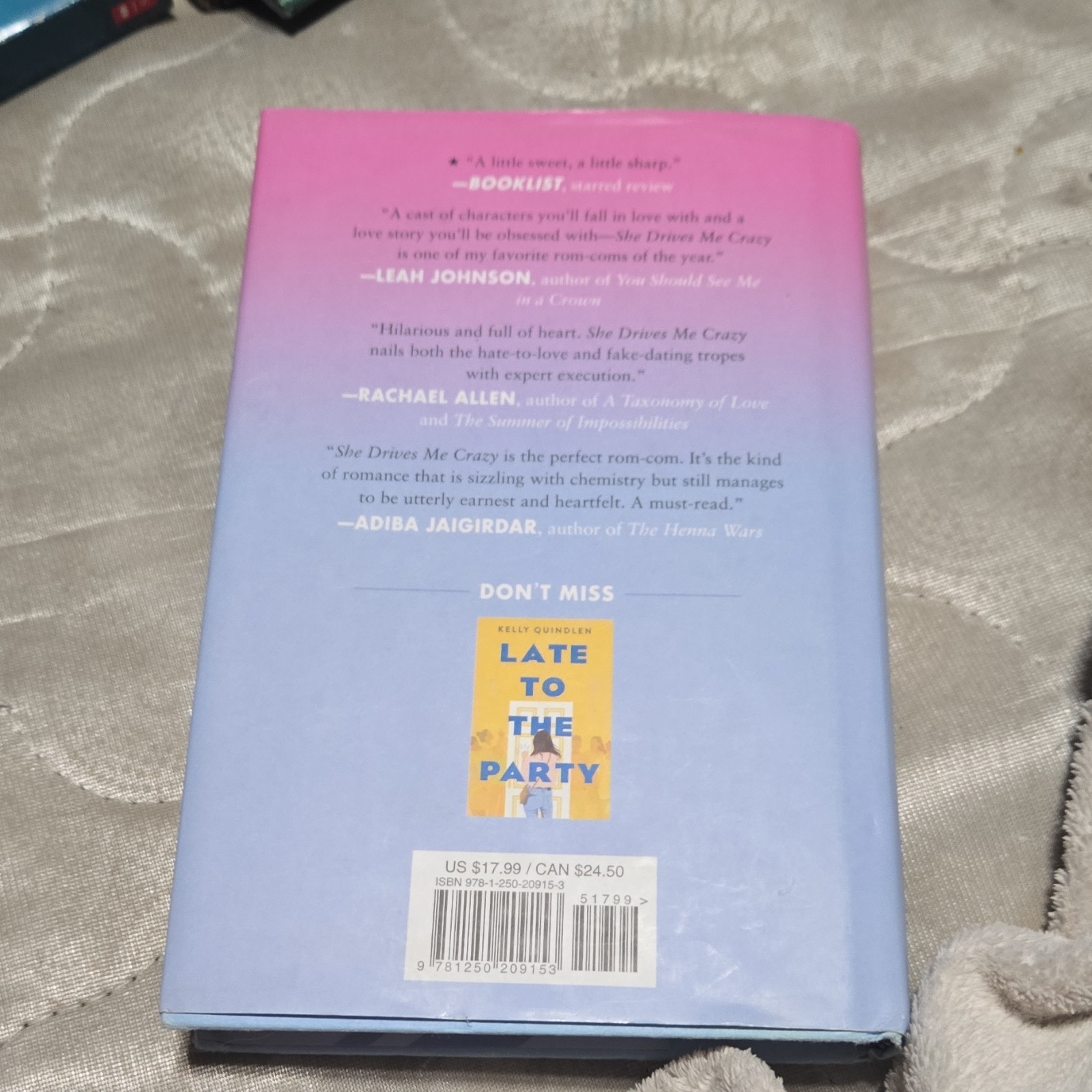 She Drives Me Crazy by Kelly Quindlen Hardcover 2021 Roaring Brook Press