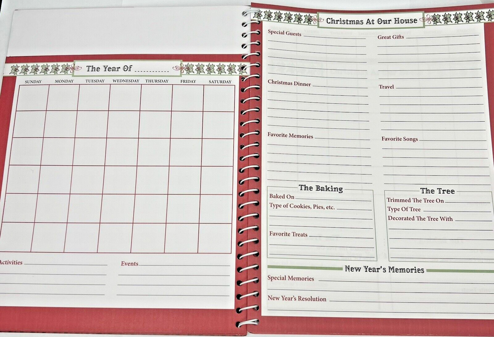 Holiday Memories Christmas Planner Organizer NEW Pockets 7 Years Card List