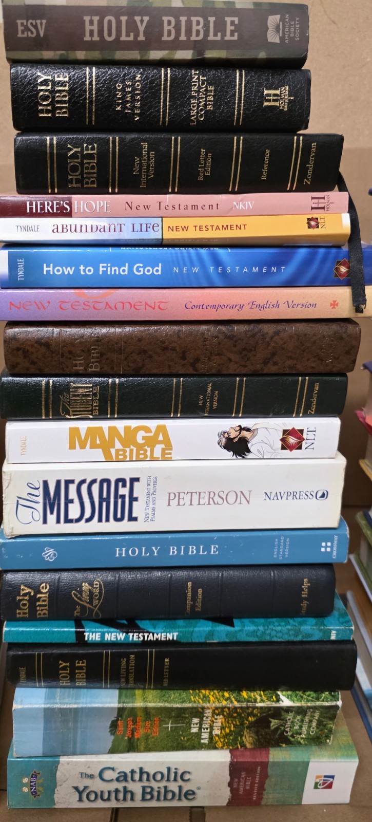 Lot of 5 NEW Testament Bibles NIV KJV KING JAMES Full Canon Books MIX UNSORTED