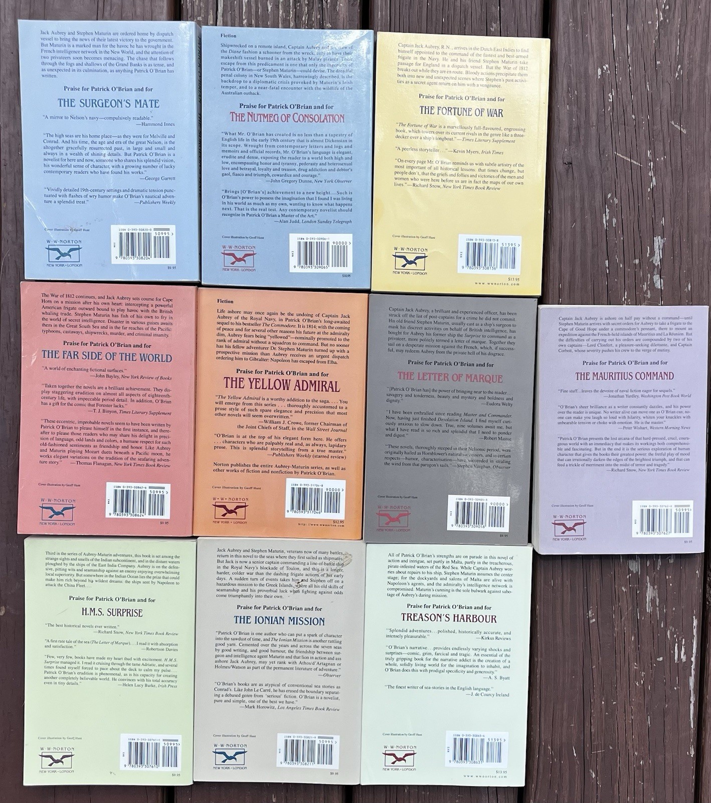 Patrick O’Brian Master and Commander Aubrey-Maturin Books Lot 10 Norton Nautical