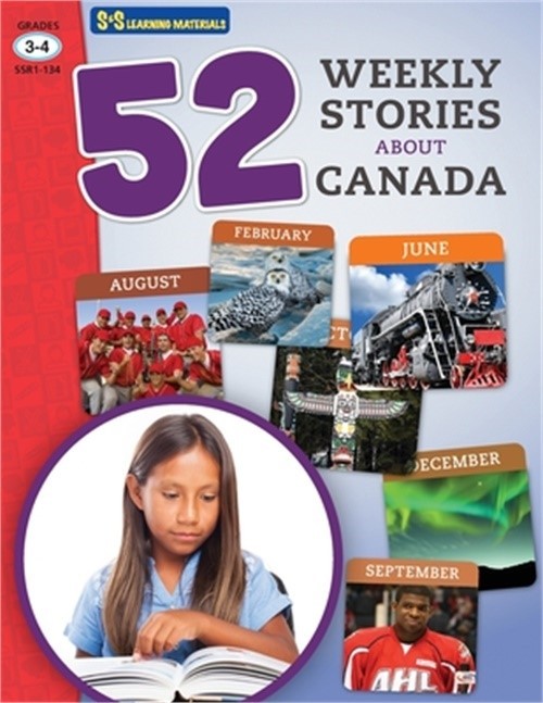 52 Weekly Nonfiction Stories About Canada Grades 3-4 (Paperback or Softback)