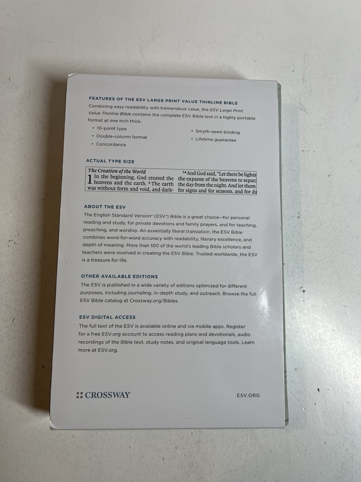 ESV Large Print Value Thinline Bible (Trutone, River Stone, Branch Design)