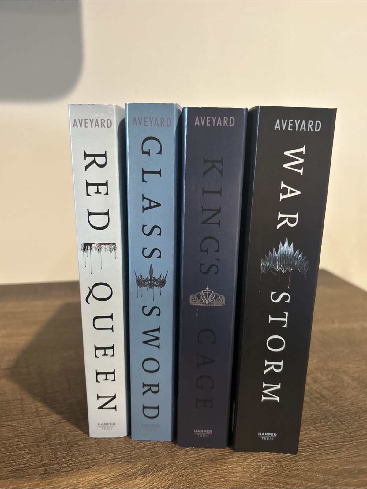 Red Queen, Glass Sword, King’s Cage, War Strom by Victoria Aveyard