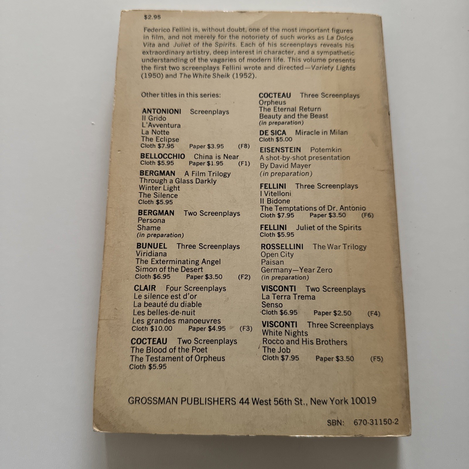 Fellini’s Early Screenplays by Federico Fellini