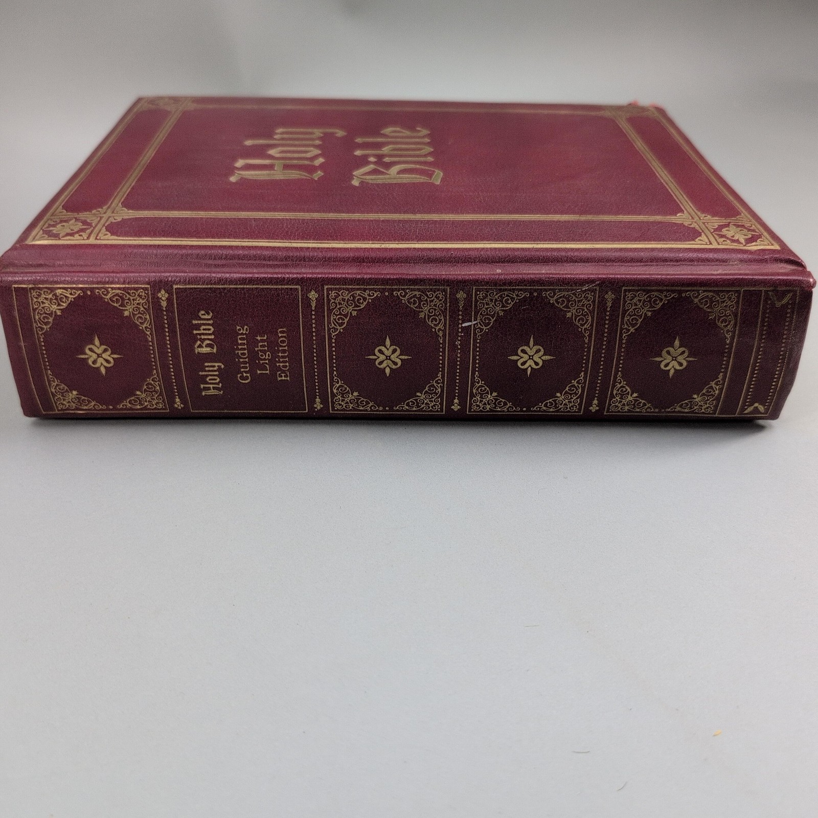 Vintage Holy Bible King James Guiding Light Ferguson HC Burgundy Illustrated USA