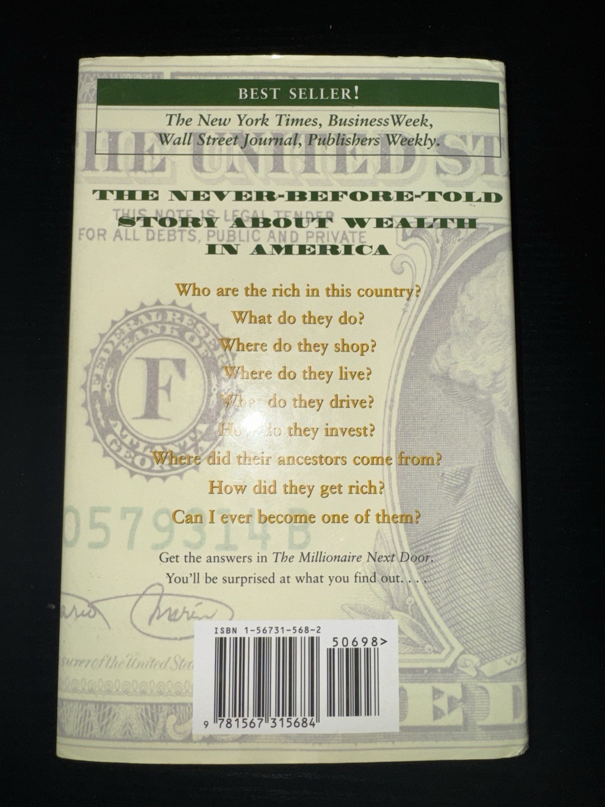 The Millionaire Next Door by Thomas J. Stanley & William D. Danko Hardcover Dus…