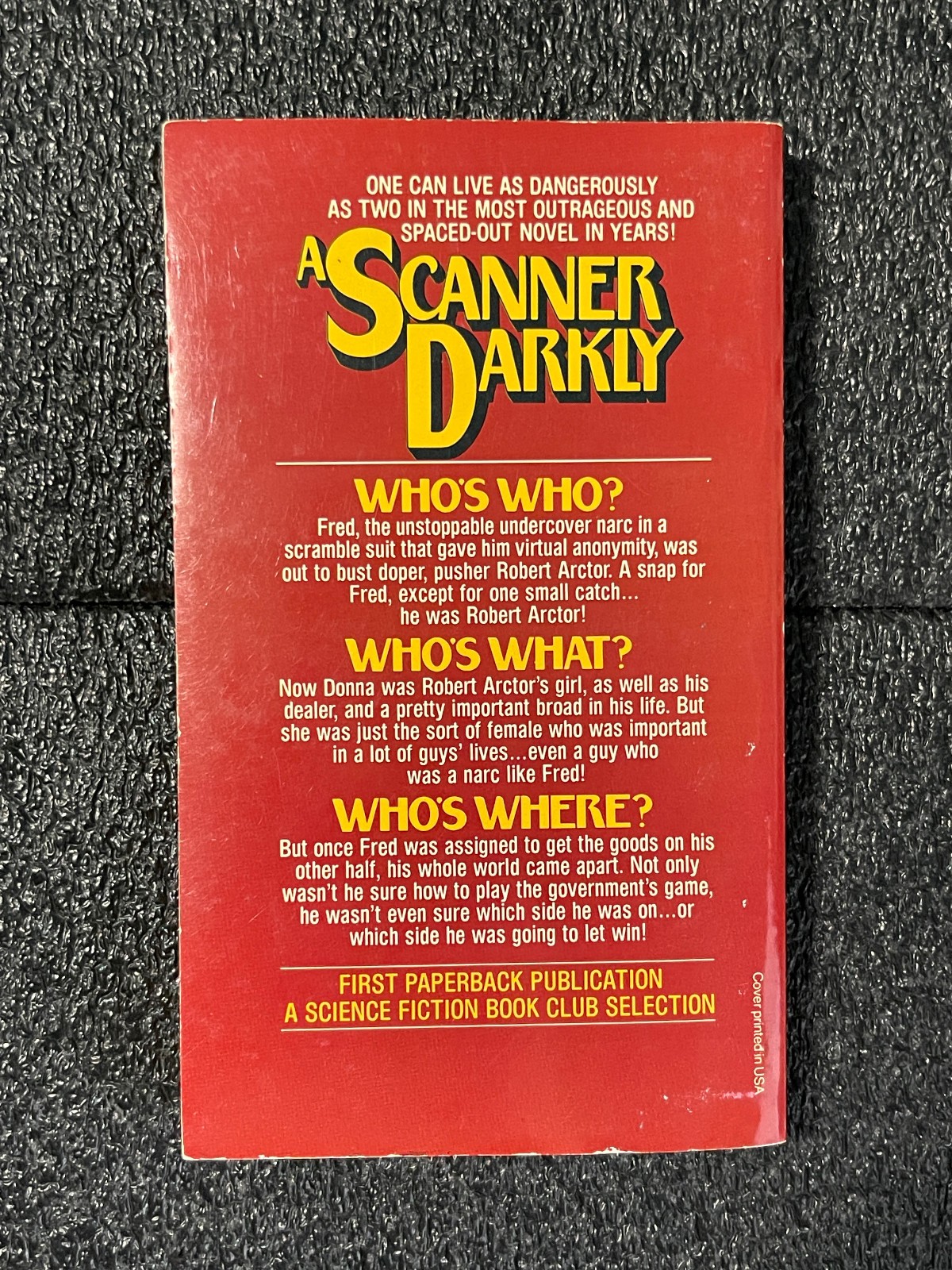 VTG SCIFI PB Philip K Dick A Scanner Darkly Drug Culture Speculative Fiction PKD