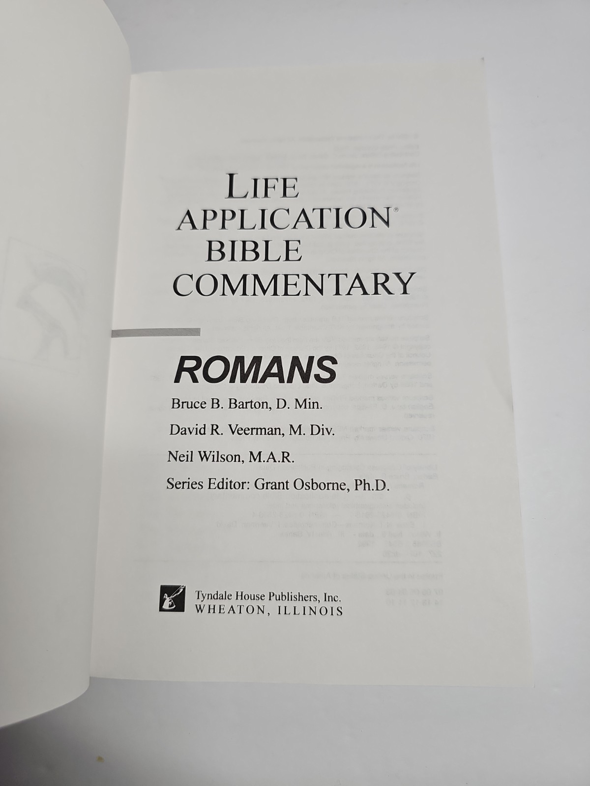 Life Application Bible Commentary: Romans by Bruce B. Barton & David R. Veerman