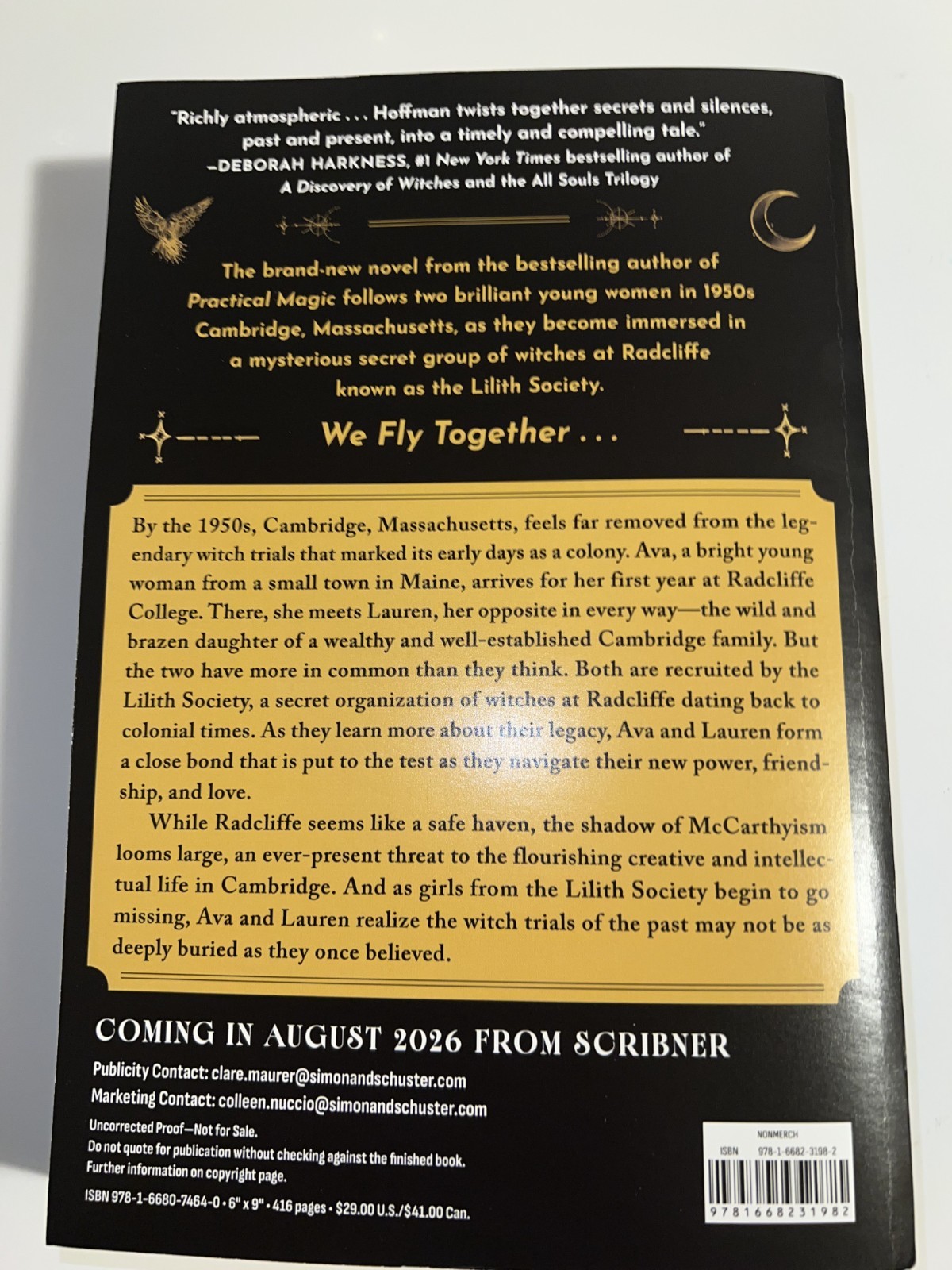The Witches of Cambridge BY Alice Hoffman 2026 PaperBack ARC
